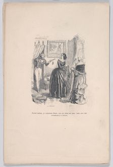 New Actaeon, I surprised Diana, not in her bath but with a dealer in the bathroom. from th..., 1843. Creators: Jean Ignace Isidore Gerard, Brugnot