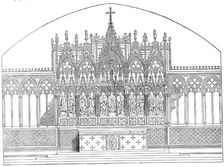 New Alabaster Screen, in Ely Cathedral, 1854. Creator: Unknown
