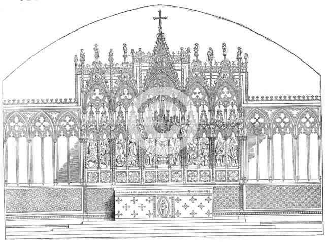 New Alabaster Screen, in Ely Cathedral, 1854. Creator: Unknown.