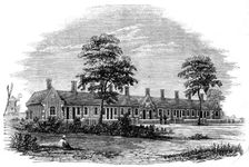 New Almshouses at Old Buckenham, near Attleborough, Norfolk, founded by Mr. Robert Cocks, 1861. Creator: Unknown