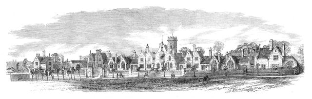 New Almshouses at Watford erected by the Salters’ Company of London, 1864. Creator: Unknown.