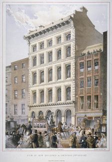 New buildings in Cheapside (nos 107 and 108), City of London, 1860. Artist: Robert Dudley