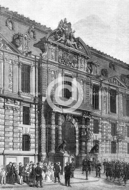New buildings of the Tuileries: the Emperor’s Gateway, 1869. Creator: Unknown.