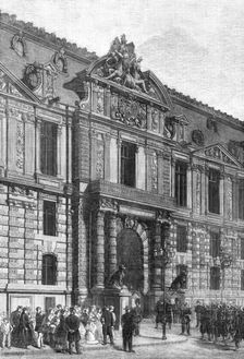 New buildings of the Tuileries: the Emperor’s Gateway, 1869. Creator: Unknown