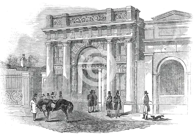 New Betting Room, Newmarket, 1845. Creator: Unknown.