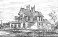 New Boat House, Oxford, 1880. Artist: WSW