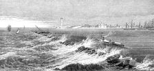 New breakwater in the harbour of Alexandria, 1872. Creator: Unknown