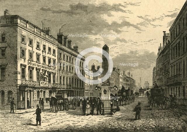 'New Bridge Street and the Obelisk in 1755', (1897).  Creator: Unknown.