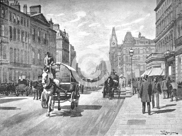 'New Bridge Street, Blackfriars', 1891. Creator: William Luker.