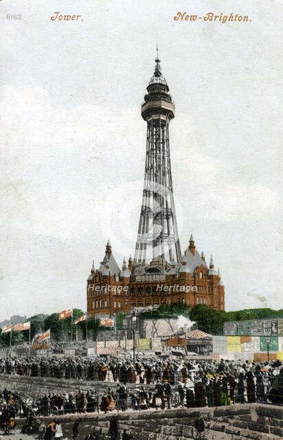 New Brighton Tower, Wallasey, Cheshire, c1898-c1921. Artist: Unknown