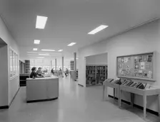 New Canaan Public Library, New Canaan, Connecticut, 1953. Creator: Gottscho-Schleisner, Inc