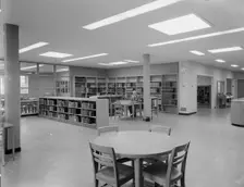 New Canaan Public Library, New Canaan, Connecticut, 1953. Creator: Gottscho-Schleisner, Inc
