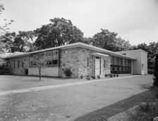 New Canaan Public Library, New Canaan, Connecticut, 1953. Creator: Gottscho-Schleisner, Inc