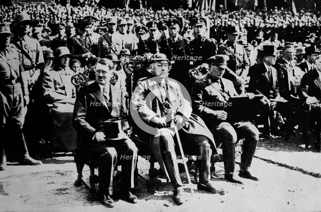 'New Chancellor Sits With Old President', 1933, (1940). Artist: Unknown.