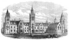 New Charterhouse School buildings at Godalming, 1872. Creator: Unknown