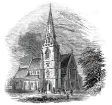 New church at Swindon, on the Great Western Railway, 1845. Creator: Unknown