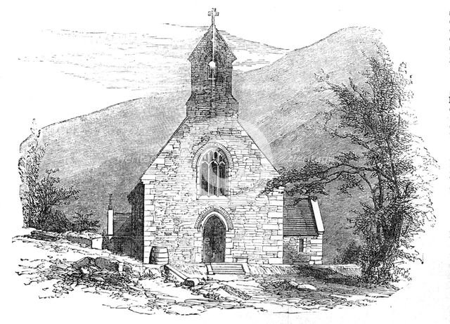 New Church, built by Sir Benjamin Hall, at Abercarn, South Wales, 1854. Creator: Unknown.