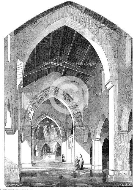 New Church of Il Santissimo Redentore, at Rome, (interior), 1856.  Creator: J. & A.W..