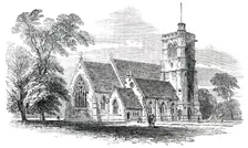 New Church of St. John the Evangelist, at Great Stanmore, 1850. Creator: Unknown