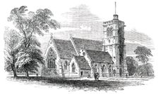 New Church of St. John the Evangelist, at Great Stanmore, 1850. Creator: Unknown