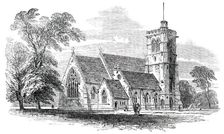 New Church of St. John the Evangelist, at Great Stanmore, 1850. Creator: Unknown