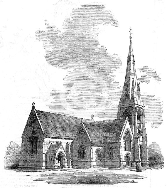 New Church of St. John the Evangelist, at Lowestoft, 1854. Creator: Unknown.