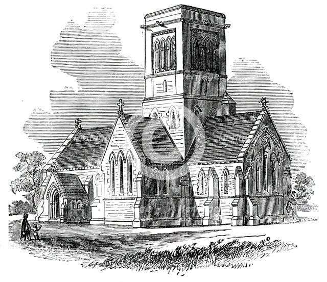 New Church of St. Paul, Rusthall, near Tunbridge Wells, 1850. Creator: Unknown.