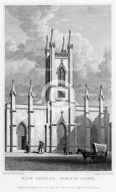 New church, Somers Town, Camden, London, 1827.Artist: William Deeble