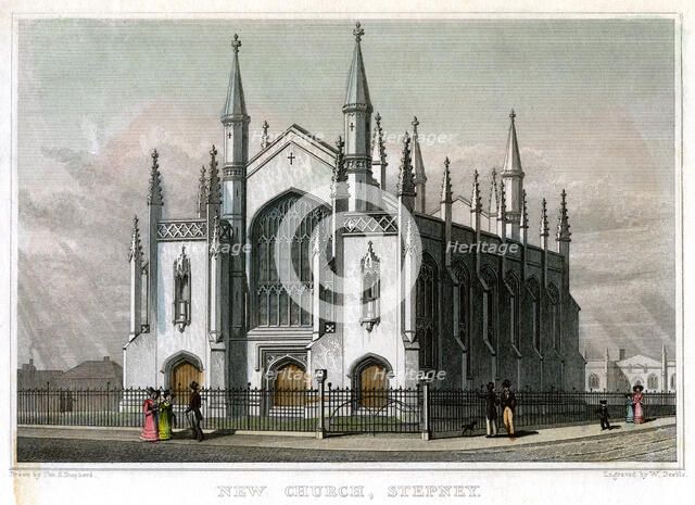 New Church, Stepney, London, 1828.Artist: William Deeble