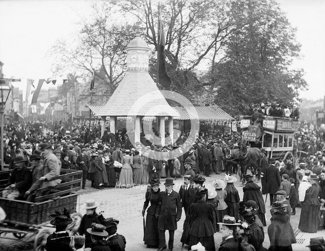 New clock tower, Magdalen College, Oxford, Oxfordshire, c1860-c1922. Artist: Henry Taunt