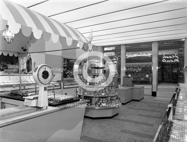 New Co-op central butcher's department, Barnsley, South Yorkshire, 1957. Creator: Michael Walters.