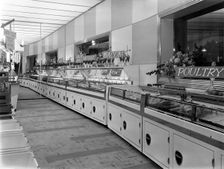 New Co-op central butcher's department, Barnsley, South Yorkshire, 1957. Creator: Michael Walters