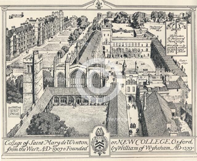 'New College, Oxford', c1905. Artist: Edmund Hort New.