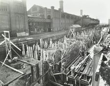 New construction work, Beckton Sewage Works, Woolwich, London, 1938
