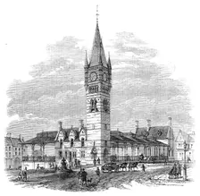 New covered market at Darlington, 1864. Creator: Unknown