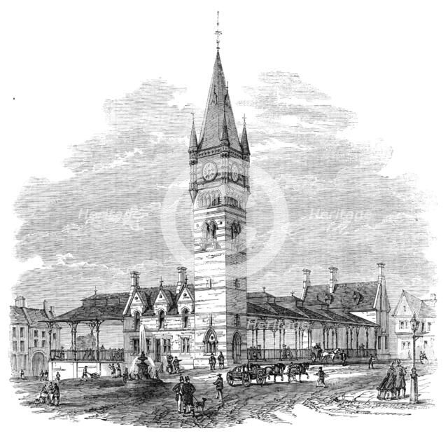 New covered market at Darlington, 1864. Creator: Unknown.