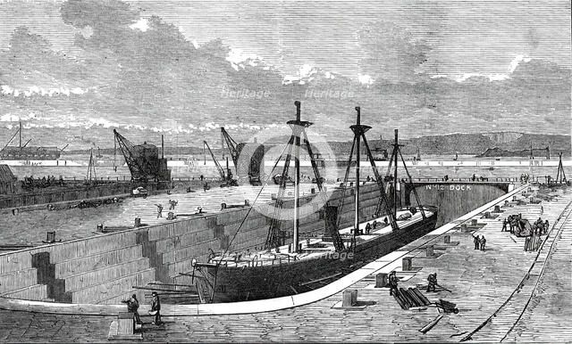 New Docks and Basin, Portsmouth, 1876. Creator: Unknown.