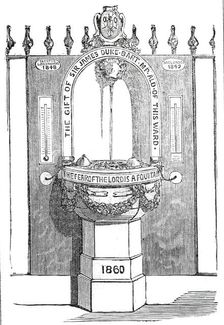 New drinking-fountain in Fleet Street, 1860. Creator: Unknown