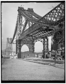 New East River bridge from Brooklyn, between 1900 and 1906. Creator: Unknown