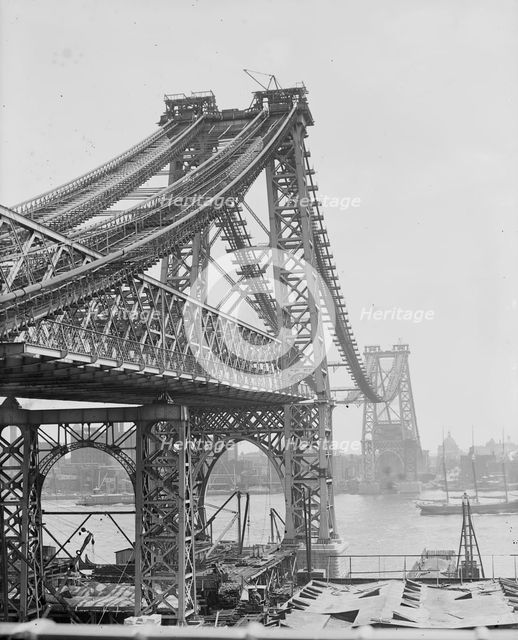 New East River bridge (Williamsburg Bridge) from Brooklyn, New York, N.Y., between 1900 and 1906. Creator: Unknown.