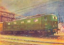 New Electric Locomotive, L.N.E.R., leaving Manchester London Road Station 1940