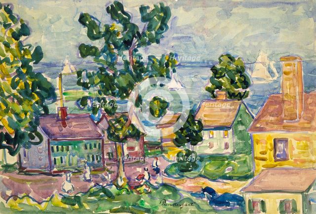 New England Coastal Village, ca. 1915-1918. Creator: Maurice Brazil Prendergast.