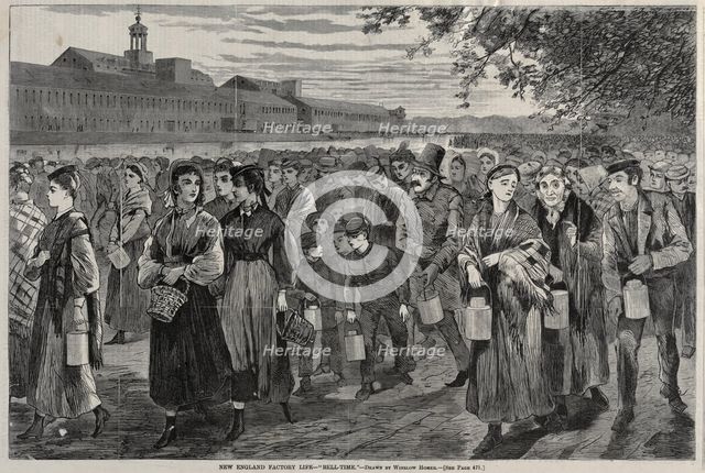 New England Factory Life - "Bell-Time", 1868. Creator: Winslow Homer (American, 1836-1910).