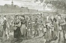 New England Factory Life - Bell-Time, 1868. Creator: Unknown