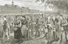 New England Factory Life - Bell-Time, 1868. Creator: Unknown