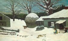 New England Farm in Winter, 1850 or after. Creator: Unknown