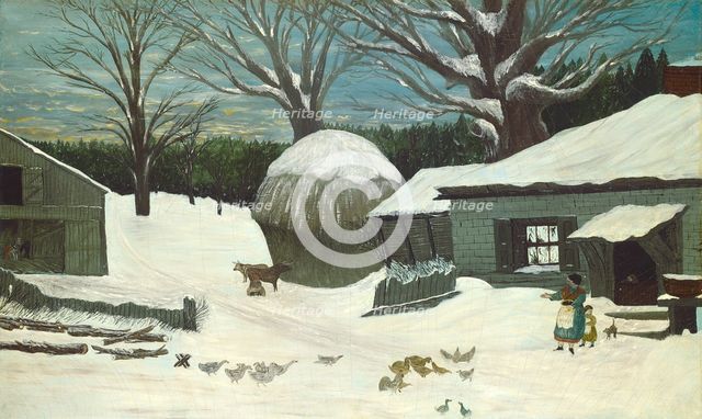 New England Farm in Winter, 1850 or after. Creator: Unknown.