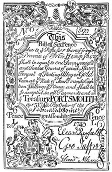 New England paper money, 1743 (c1880)
