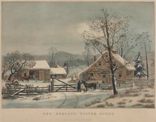 New England Winter Scene, 1861. Creator: James Merritt Ives (American, 1824-1895), and ; Nathaniel Currier (American, 1813-1888)