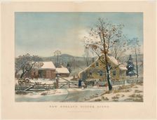 New England Winter Scene, 1861. Creator: James Merritt Ives (American, 1824-1895), and ; Nathaniel Currier (American, 1813-1888)